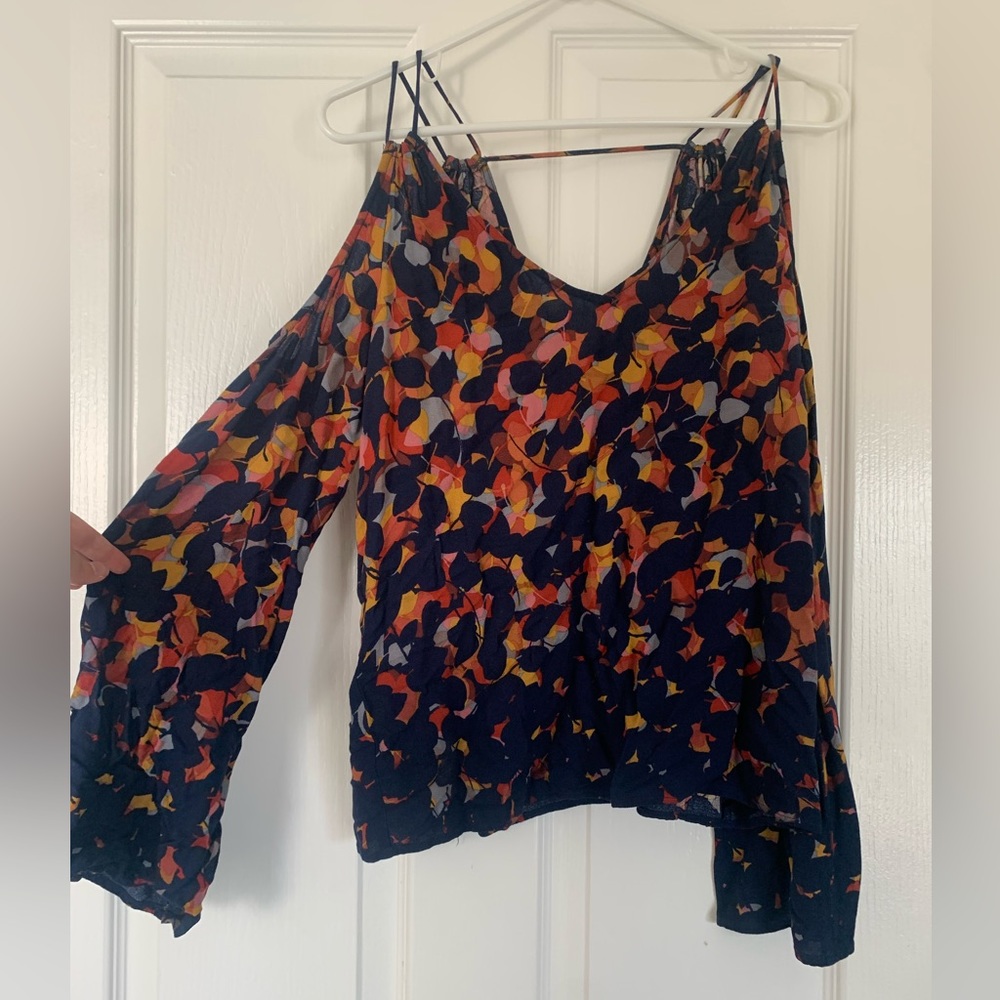 Patterned bell sleeve top
